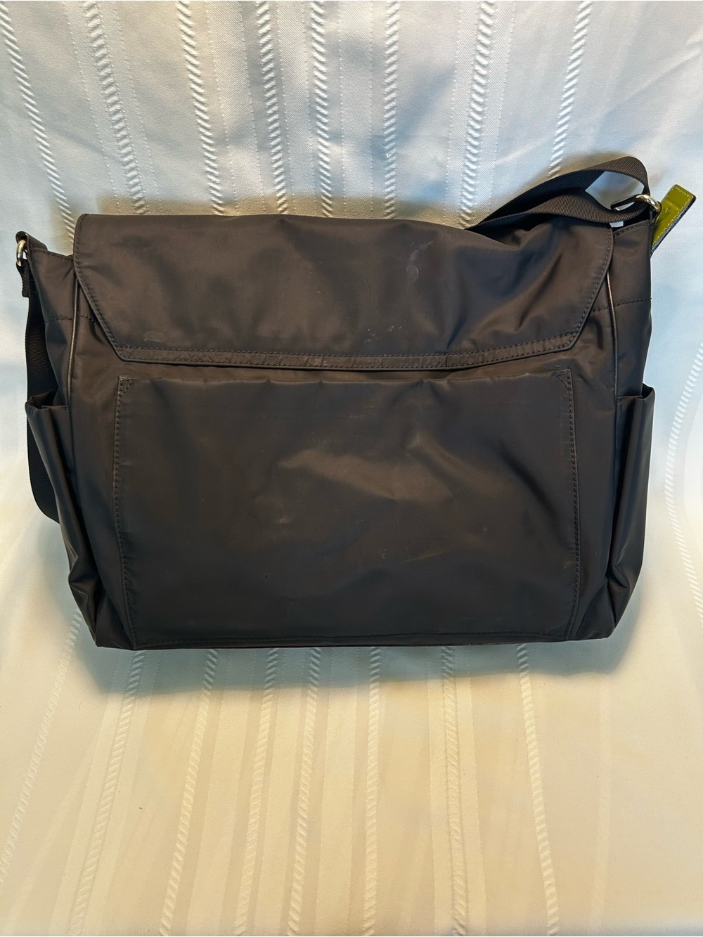Kate Spade Black Messenger Crossbody Diaper Bag Nylon Changing Mat Polka Dots